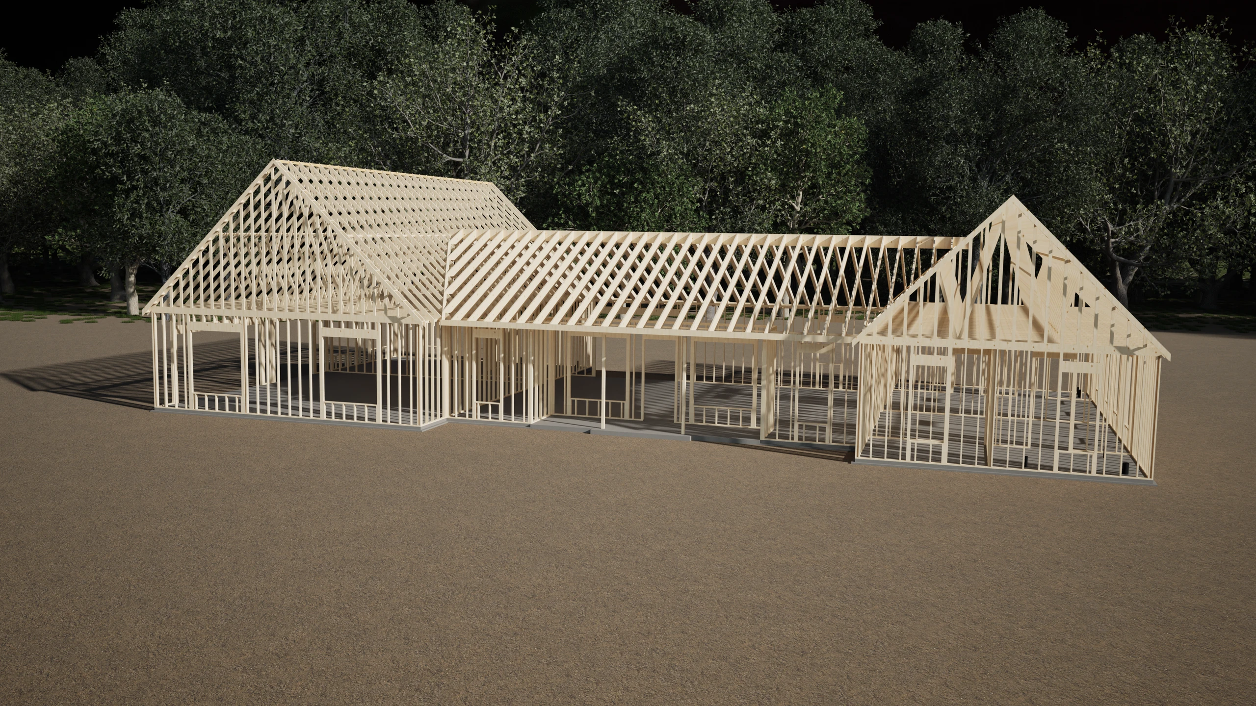 Exposed framing in the residential design study